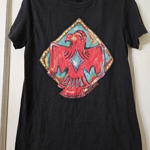 Black Short Sleeve Tee with Red Graphic